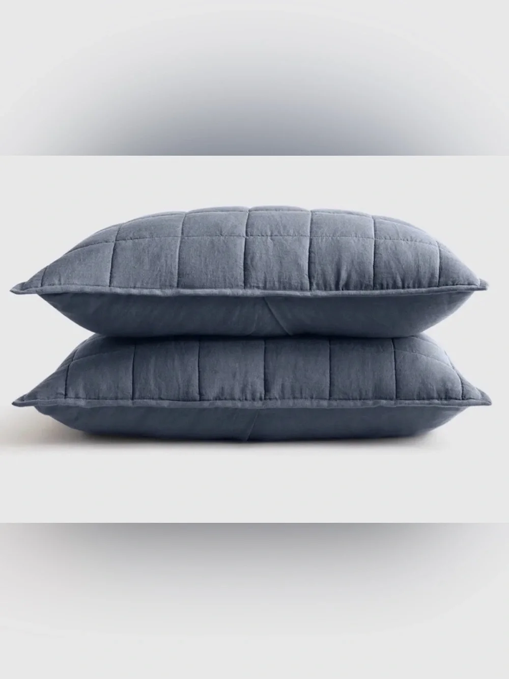 Quince European Linen Box Quilted Sham Set, Standard (Nightfall)